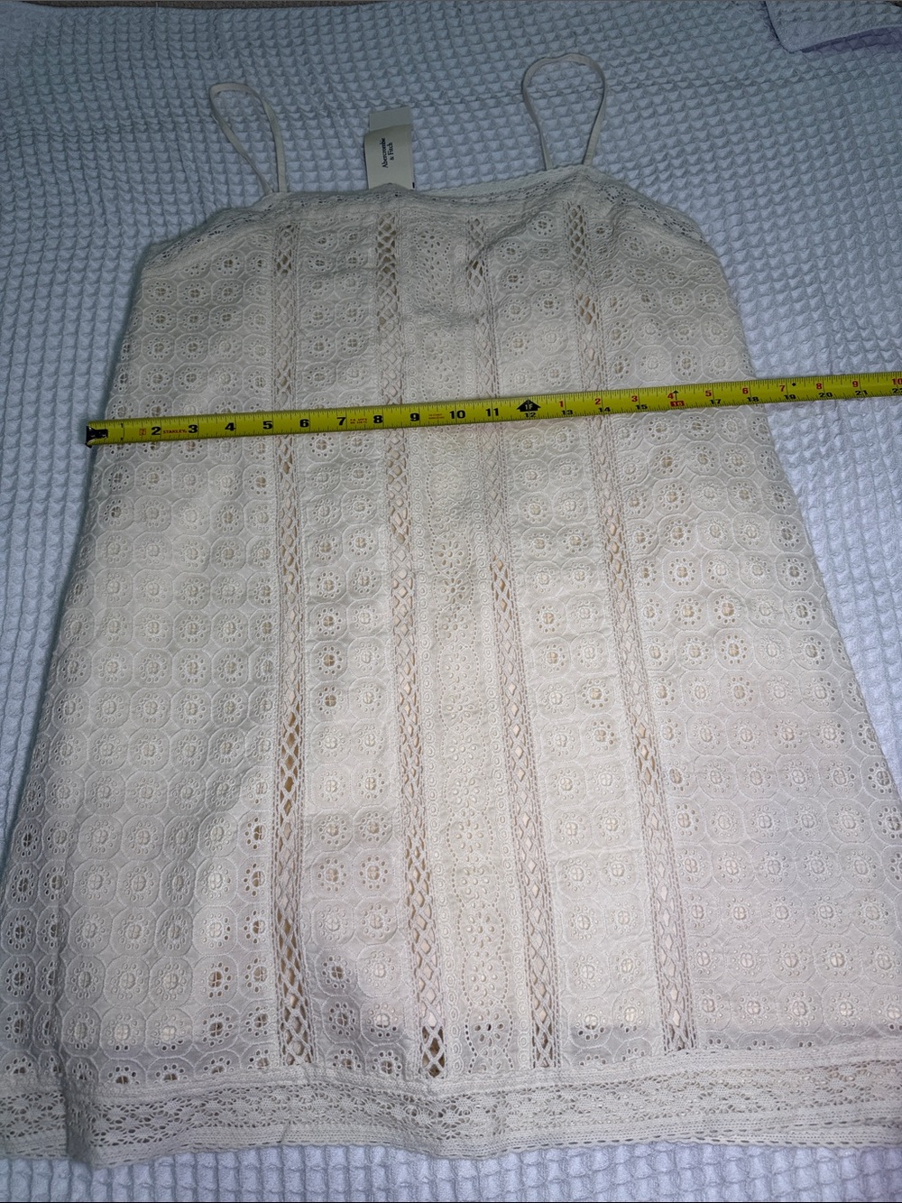 Abercrombie & Fitch Cream Lace Spaghetti-Strap Mini Dress